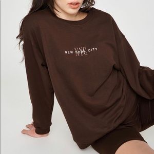 Garage Dark Brown Crewneck